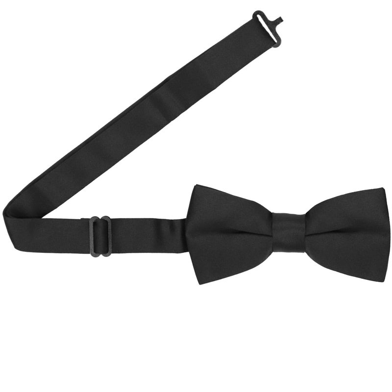 tiemart Pre-Tied Band Collar Bow Tie (Black) - Image 3